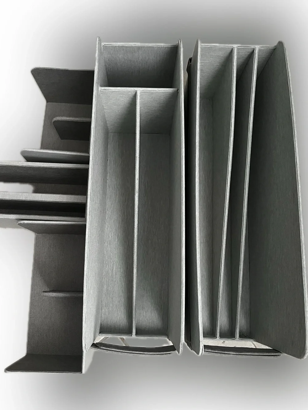5️⃣ Caraway Gray Fabric Multi-Compartment Kitchen Organizers
